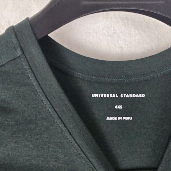 Universal Standard Ashley Cap Sleeve Tee 4XS (0-00) Forest Green Pima Cotton - Picture 5 of 10